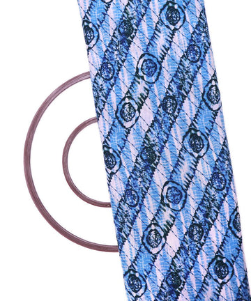 blue shibori pattern crepe fabric